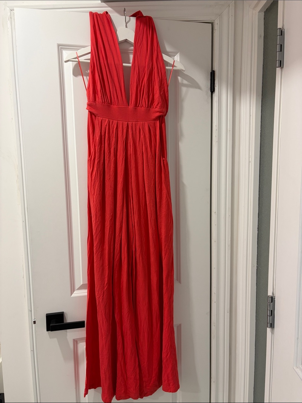 Caribbean Queen Coral Deep V Jumpsuit